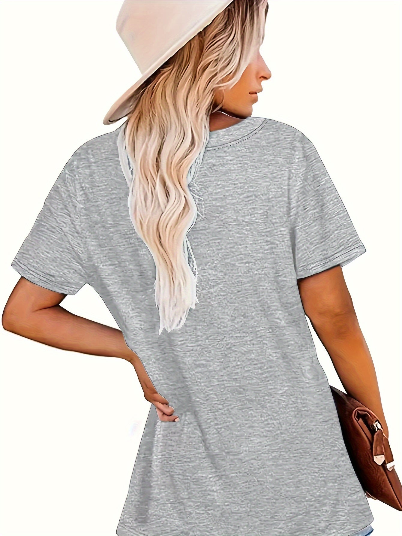 Guitar Print Crew Neck T-shirt, Casual Short Sleeve Top For Spring & Summer, Women's Clothing